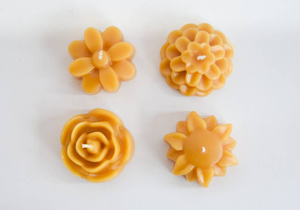 Beeswax Flower Tealight Set