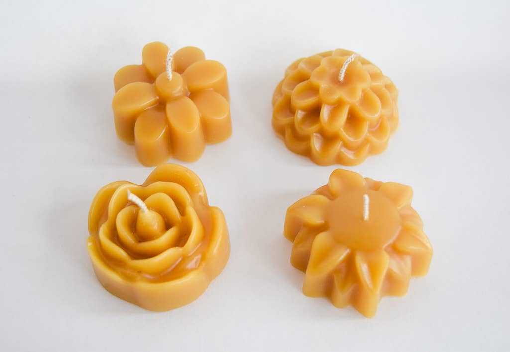 Beeswax Flower Tealight Set