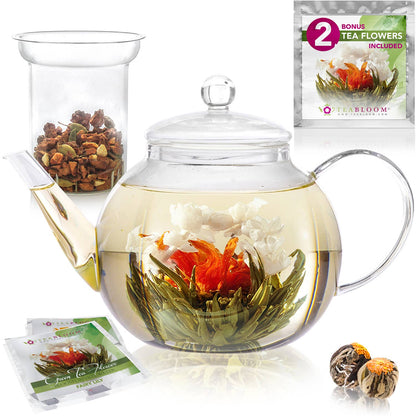 Teabloom Stovetop &amp; Microwave Safe Glass Teapot