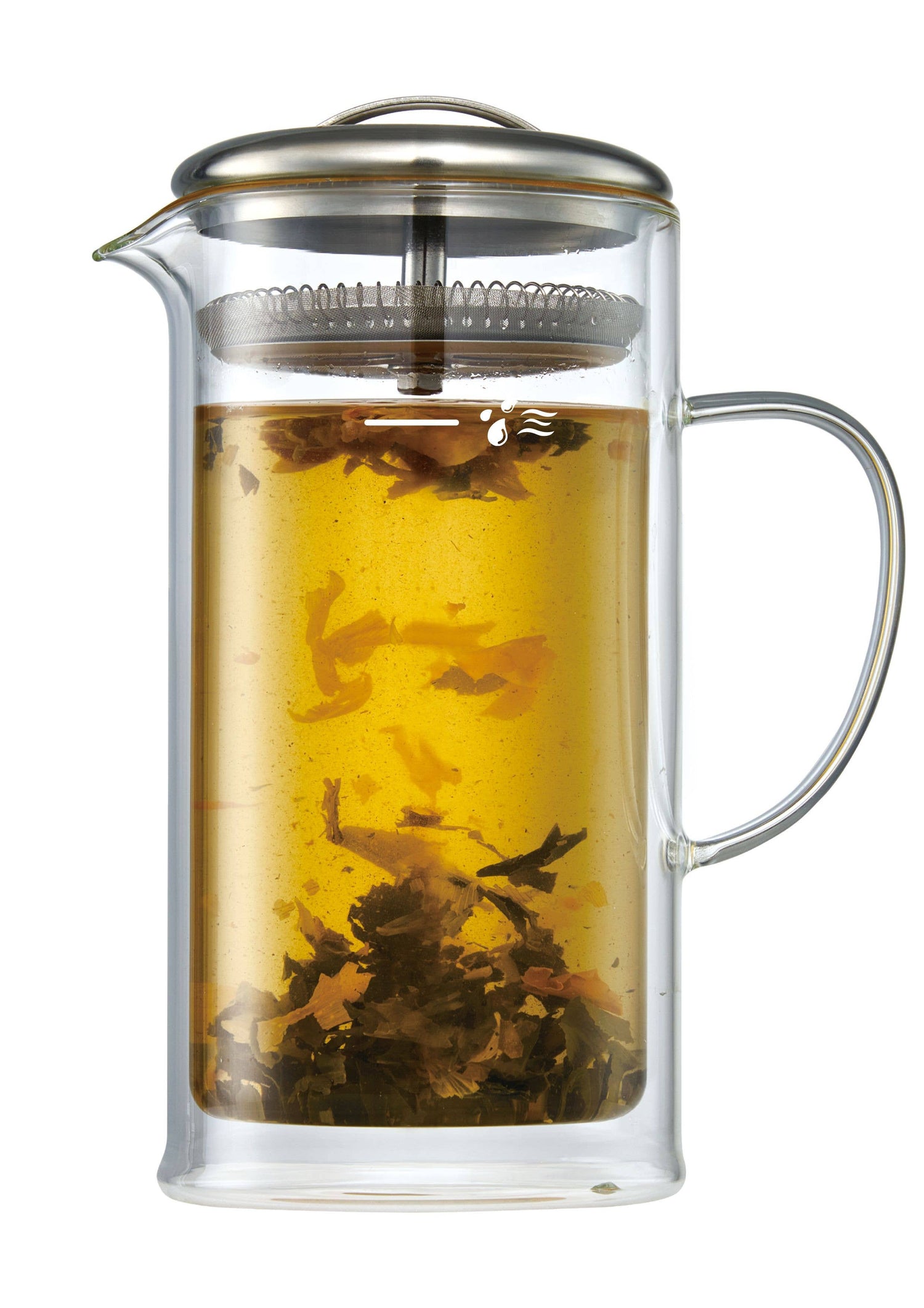 Double Wall 24oz Glass Strainer Teapot