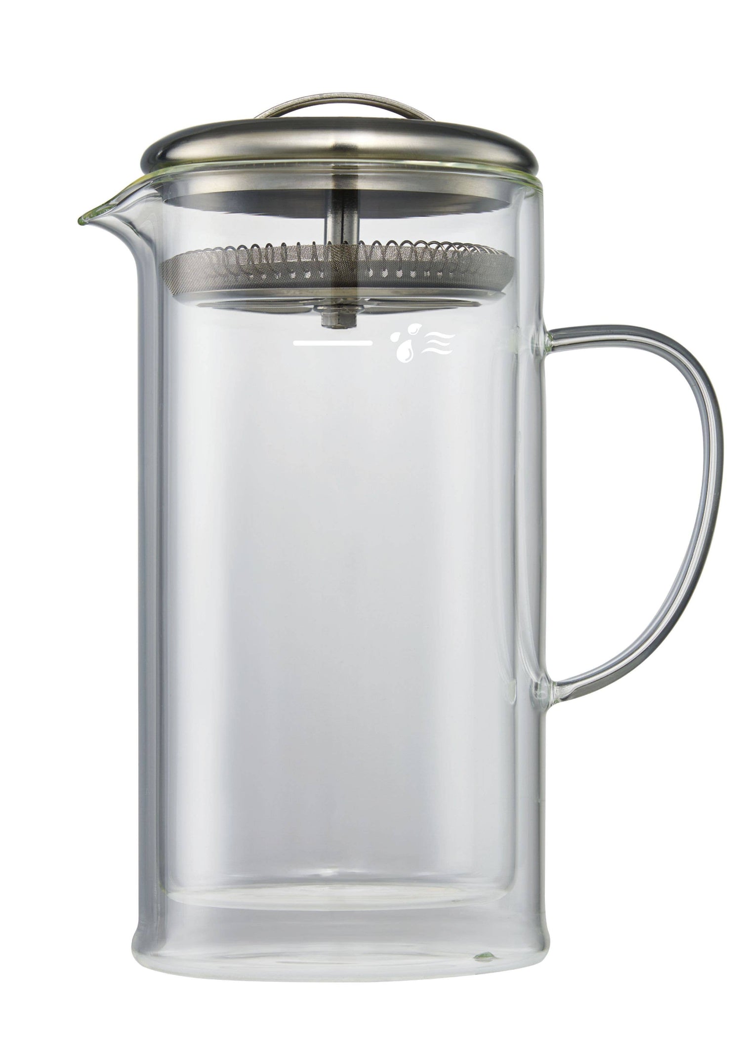 Double Wall 24oz Glass Strainer Teapot