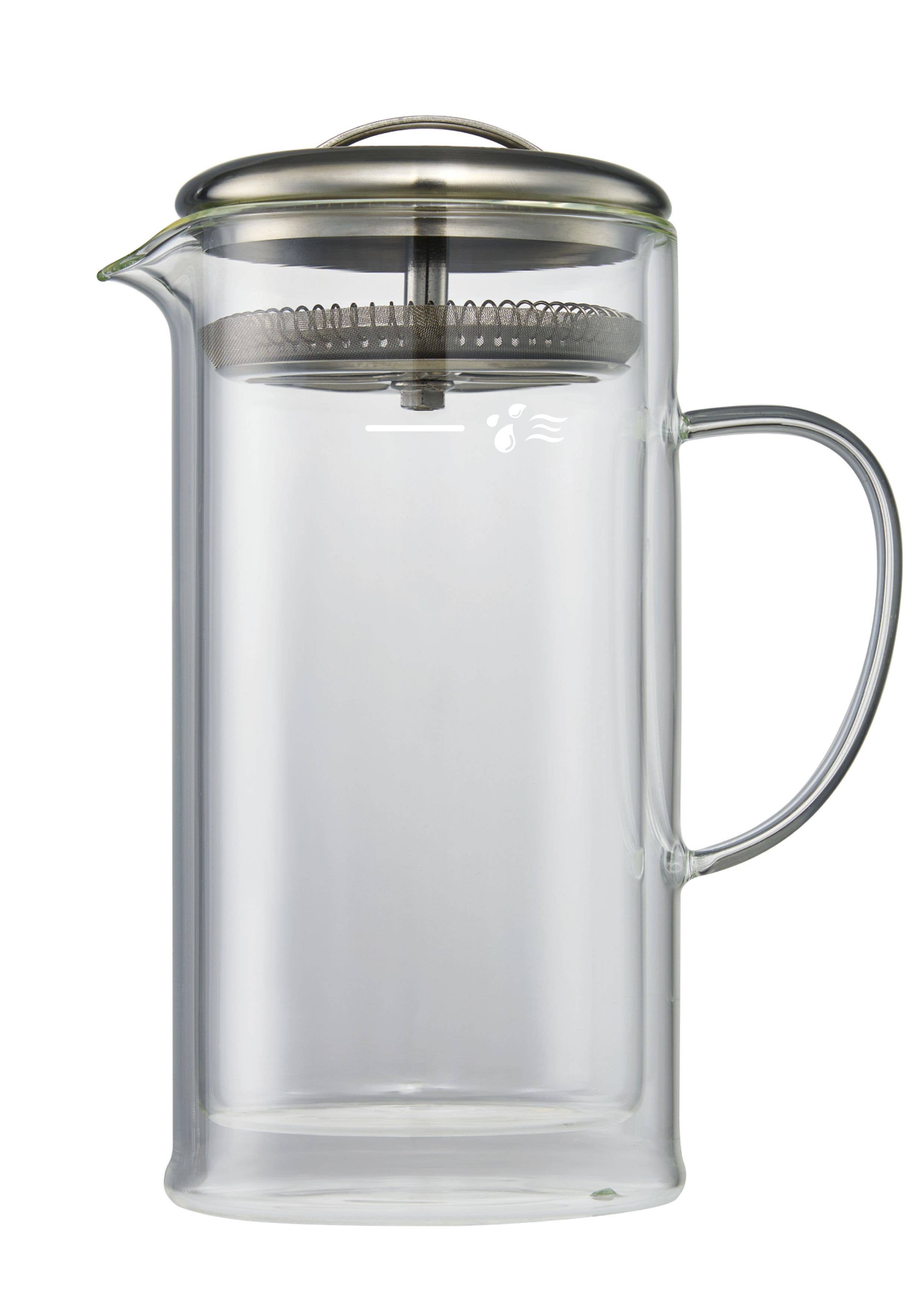 Double Wall 24oz Glass Strainer Teapot
