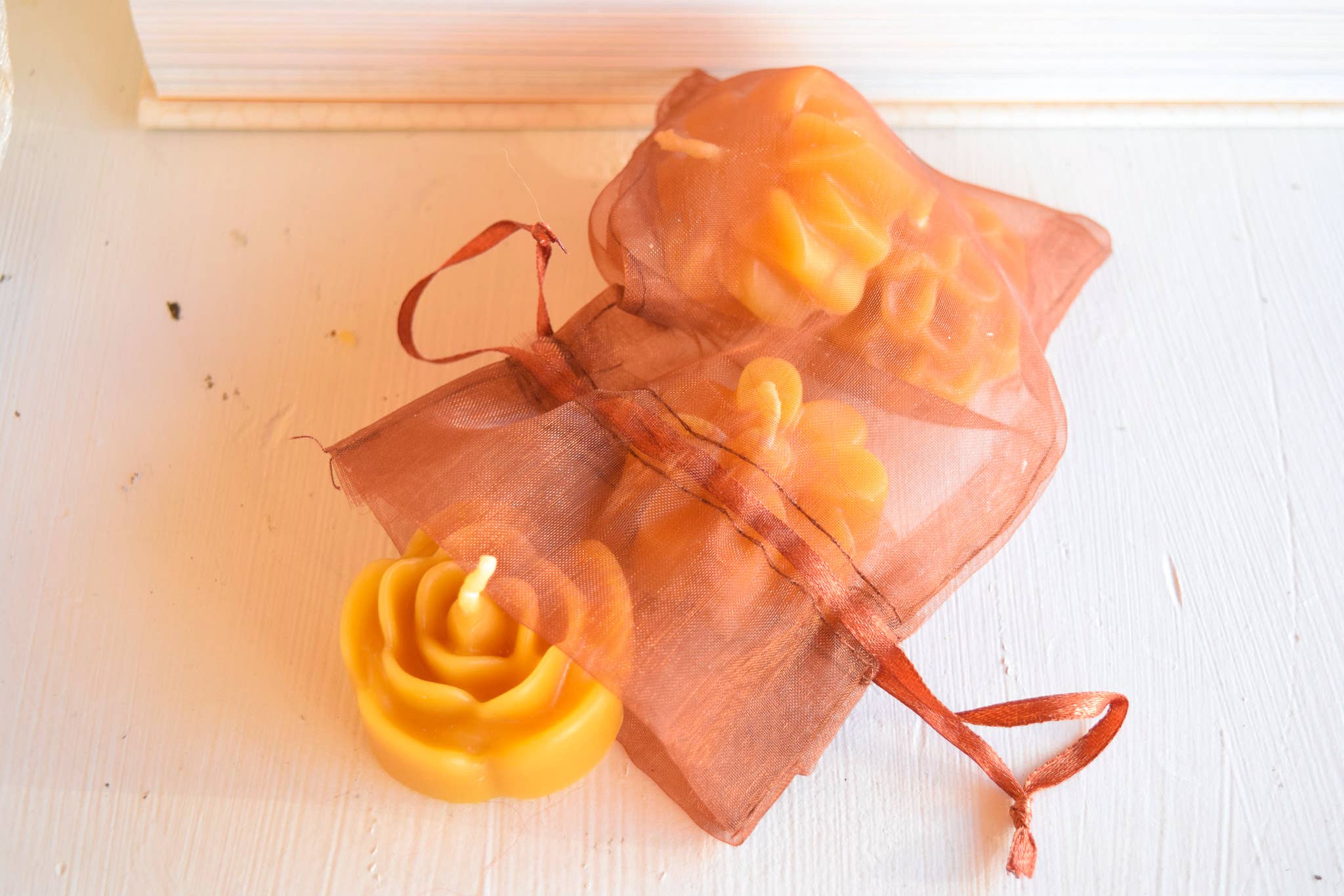 Beeswax Flower Tealight Set